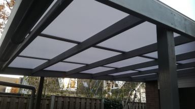 polycarbonaat platen op carport